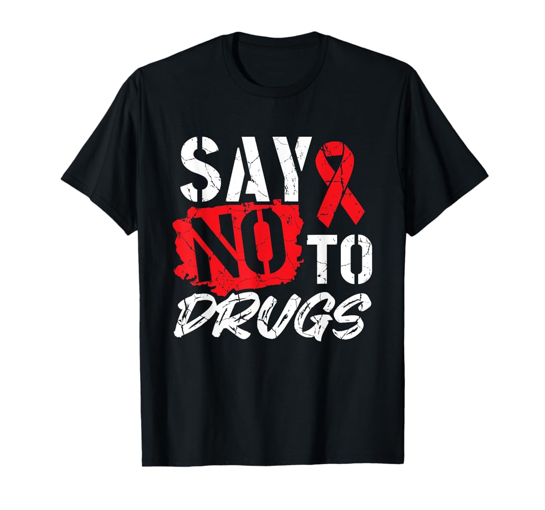 SAY NO TO DRUGS Tシャツ Amazon.com: Say No to Drugs We Wear Red for Red Ribbon Week